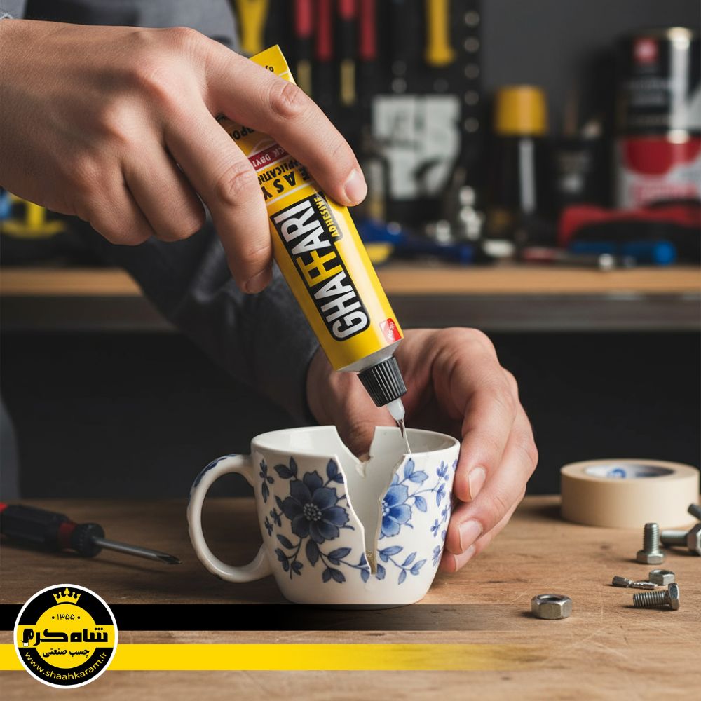چسب همه کاره غفاری مدل all purpose خرید چسب صنعتی شاه کرم چسب خرید چسب مایع
