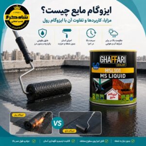 ایزوگام مایع چیست؟ مزایا، کاربردها و تفاوت آن با ایزوگام رول ایزوگام مایع غفاری